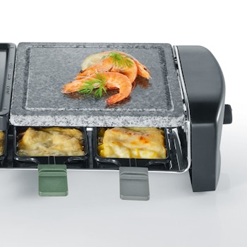 Raclette-Grill mit Naturgrillstein, mit 8 Pfännchen, RG 9645, schwarz (4 von 4)